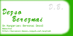 dezso bereznai business card